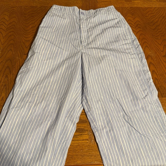 Marimekko x Uniqlo Elastic Waist High Rise Striped Pants Blue White Sz S Casual - Picture 5 of 15